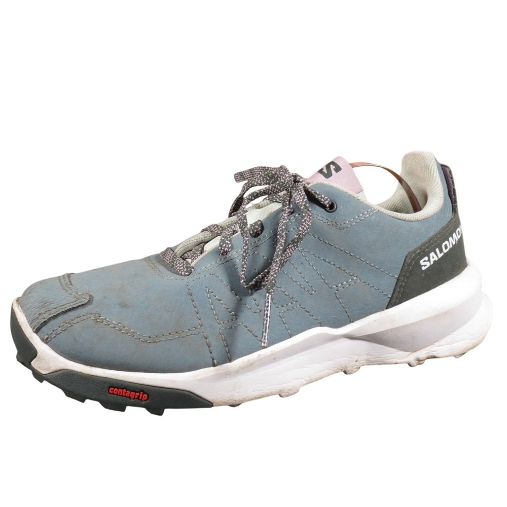 Salomon Patrol Play Girls 5 Blue Trail Running Shoes Contagrip Outdoor Cushioned